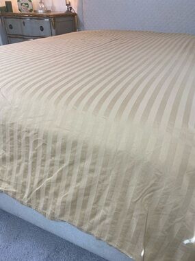 Charter Club Striped Sateen Duvet Cover in Light Beige